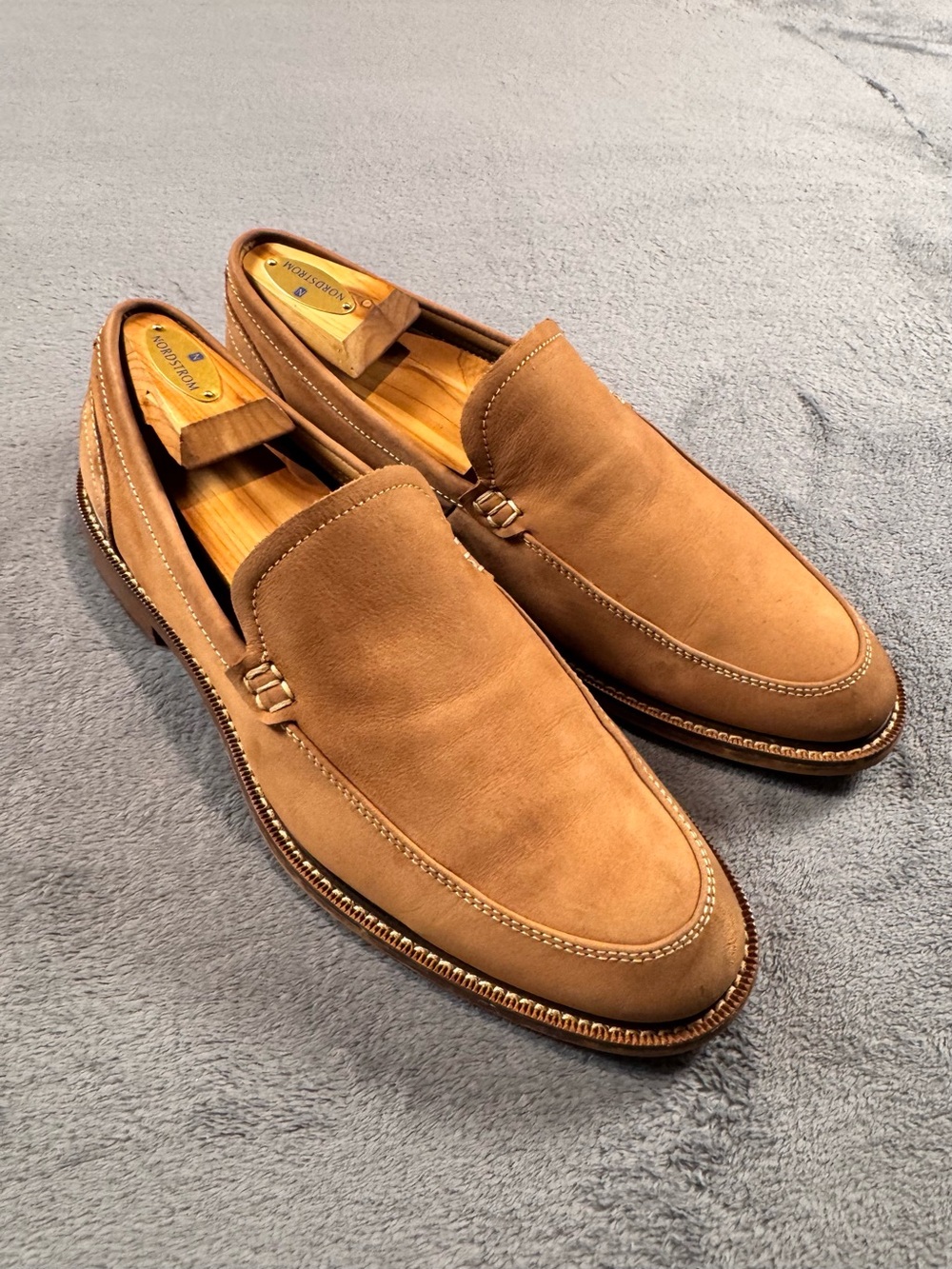 Aston Grey Salkin Men's Suede Slip-On Loafers